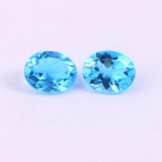 Swiss blue topaz 10x8mm oval facet 5.7 cts